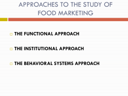 Approaches of food marketing