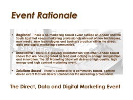 Extract from 3D Marketing Event Proposal