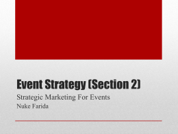 Strategic Marketing For Events