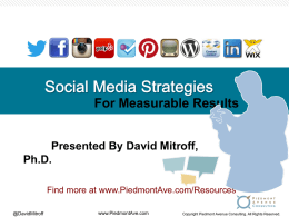Social Media Strategies - Piedmont Avenue Consulting