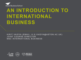 What is international business?