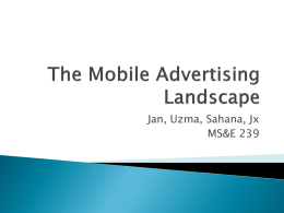 The Mobile Advertising Landscape