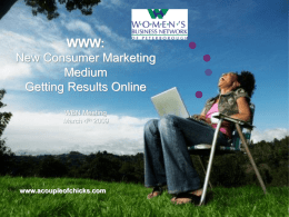 WWW: New Consumer Marketing Medium