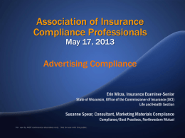 Manner - Association of Insurance Compliance Professionals
