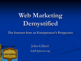 Web Marketing Demystified - Add