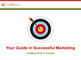 COMPETENCY GUIDE Your Guide in Successful Marketing MISSION