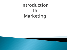 Intro to marketing