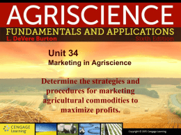 Unit 34 Marketing in Agriscience
