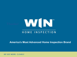 Why WIN Home Inspection?