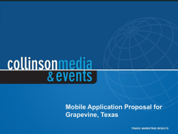 Mobile Application Proposal for Grapevine, Texas