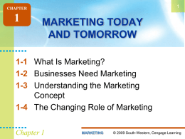 marketing today and tomorrow