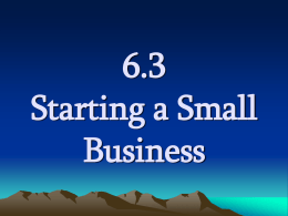 Small Business Basics