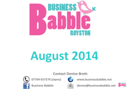 Babble 11th August 2014