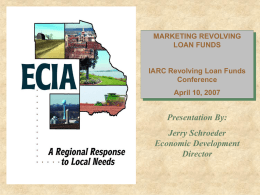 Marketing Revolving Loan Funds - Iowa Association of Regional