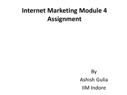Internet Marketing Module 4 Assignment