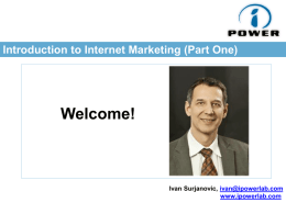 Introduction to Internet Marketing (Part One)