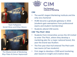 (HUBS) 2o: The Chartered Institute of Marketing (CIM)