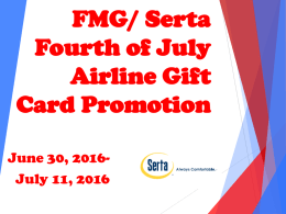 Serta Fourth of July Airline Gift Card Promotionx