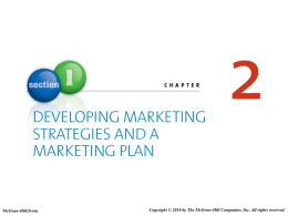 DEVELOPING MARKETING STRATEGIES AND A