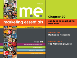 Section 29.1 Marketing Research
