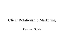 Client Relationship Marketing
