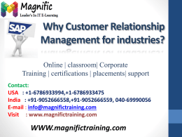Why Customer Relationship Management for industries?