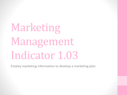Marketing Management Indicator 1.03