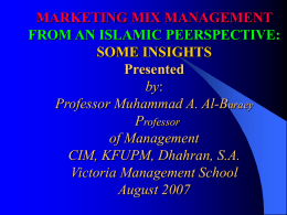 Marketing Mix Management - Faculty Personal Homepage