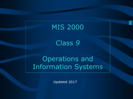 Operations and Systems (TPS, MIS)