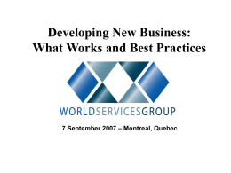 Presentation - World Services Group