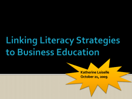 Linking Literacy Strategies to Business Education