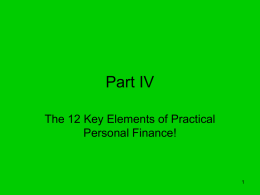 Section 4 - personal finance