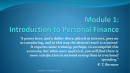 Module 1: Introduction to Personal Finance File