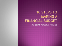 10 steps to making a financial budget