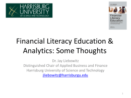 Financial Literacy Education: Some Thoughts