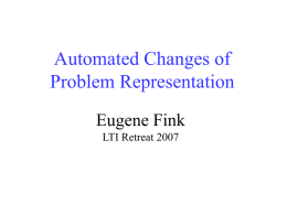 Automated changes of problem representation