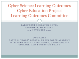 learning outcomes - The Cyber Education Project