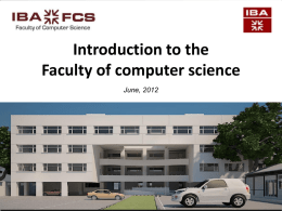 Overview - Faculty of Computer Science IBA