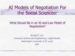 AI Models of Negotiation For the Social Sciences: What