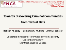 Towards Discovering Criminal Communities