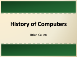 History of Computers - Marquette University High School