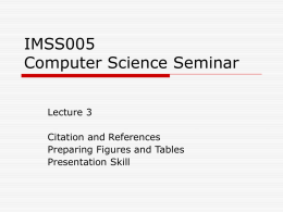 IMSS005 Computer Science Seminar