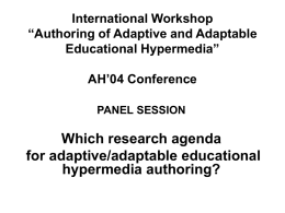 International Workshop “Authoring of Adaptive and