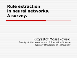 Rule extraction in neural networks. A survey