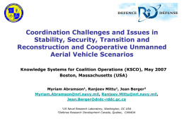 Coordination Challenges and Issues in Stability, Security