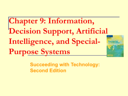 Chapter 9: Information, Decision Support, Artificial