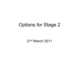 Options for Stage II