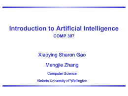 Machine Learning 1 COMP 307 30 Aug 2005