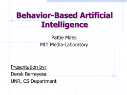 Behavior-Based Artificial Intelligence