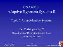 CSA4080: Adaptive Hypertext Systems II - Search